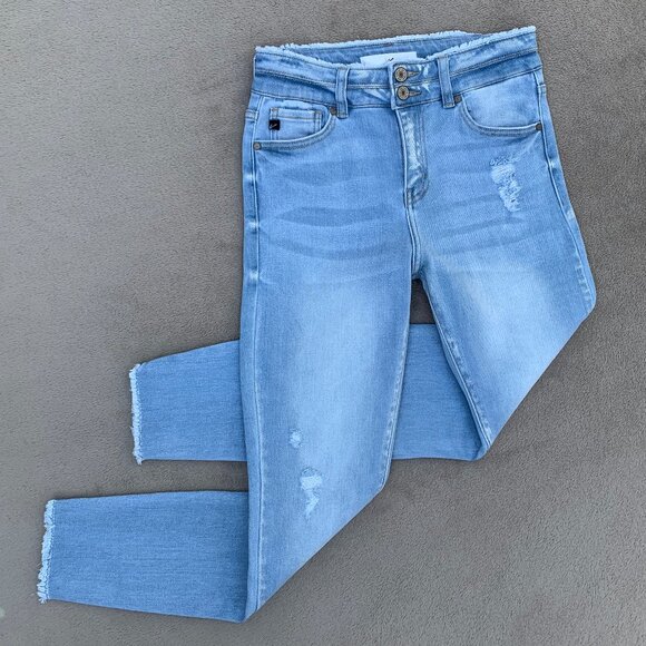 KanCan Dual Button High Rise Skinny Jeans Sz 26/5 - Picture 2 of 14